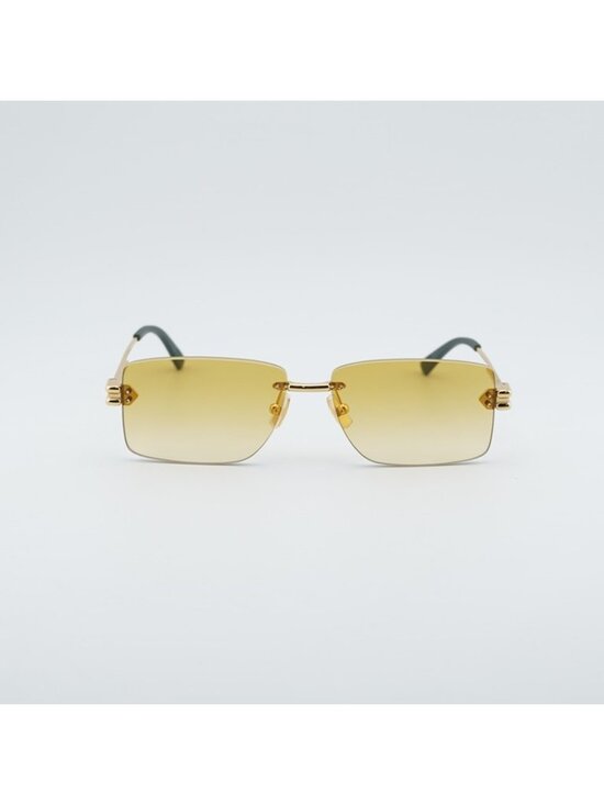 Bottega Veneta BV1126S 006 Sunglasses Gold Rectangle Frame, Yellow Lenses main image 11